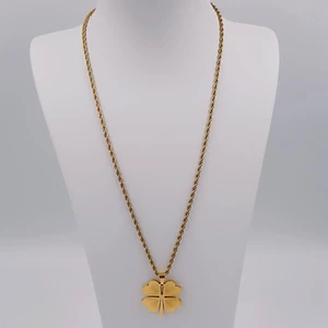 Çelik Gold Burgu Yonca Kolye 60 cm