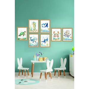 7 Parça Çerçeve Görünümlü Mdf Tablo Seti - 7smkıdsartavessa5