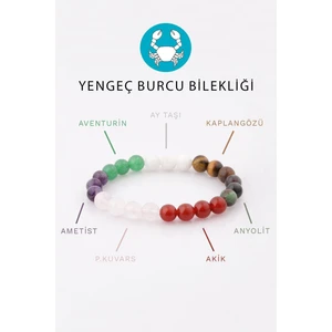 Yengeç Burcu Doğal Taş Bileklik 8 mm Küre Kesim - Burç Bilekliği