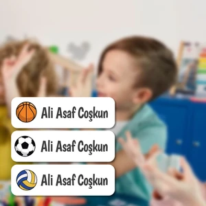 Kişiye Özel Okul Etiket Seti - 180 Adet - Kokusuz Ekolojik Mürekkep Pvc Etiket Sticker-Top Model