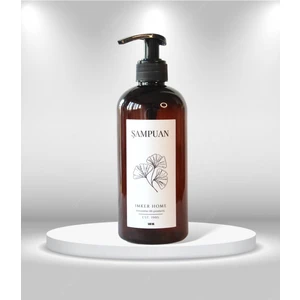 IMKER HOME Amber Kahverengi Pompalı Şampuan Şişesi 500 ml Banyo Mutfak Tezgah Düzenleyici Organizer Şişe