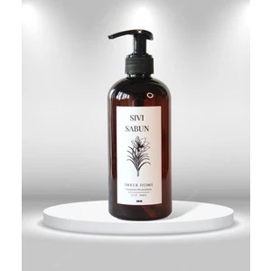 IMKER HOME Amber Kahverengi Pompalı Sıvı Sabunluk Şişesi 500 ml Banyo Mutfak Tezgah Düzenleyici Organizer Şişe