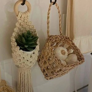Mien Home Çok Amaçlı Sepet / Askı Sepet Dekoratif Hasır Sepet / Duvar Sepet 10X10CM