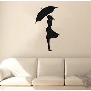 Dekor Treni Şemsiyeli Kadın Dekoratif Ahşap Tablo