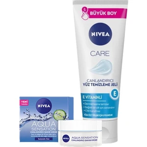Canlandırıcı Yüz Temiz Jeli E Vitaminli 225 Ml, Canlandırıcı Yüz Bakım Kremi Aqua Sensation 50 ml