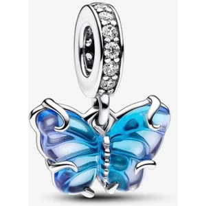 Poseidons Jewellery Mavi Murano Kelebek Sallantılı Charm