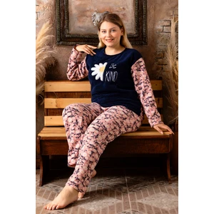 Büyük Beden Peluş Polar Pijama Takımı- Kışlık
