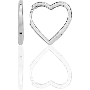 Söğütlü Silver Gümüş Rodyumlu Özel Tasarım 16 mm Kalp Küpe SGTL12283RODAJ