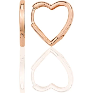 Söğütlü Silver Gümüş Rose Özel Tasarım 16 mm Kalp Küpe SGTL12283ROSE