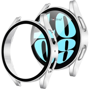 Novstrap Samsung Galaxy Watch 6 Seri 44MM ile Uyumlu Ekran Koruyucu Cam ve Kasa Koruyucu Sert Pc
