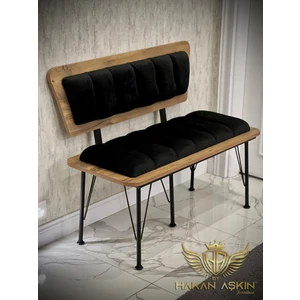 By Hakan Aşkın Metal Ayaklı Metal Alt Kasalı New Atlantik Wood 2023 Sırtlı Bench Bank