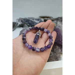 Ametist Doğal Taş Bileklik 8 mm Aa Kalite ( Kolye ) ( Yaşam Enerjisi )