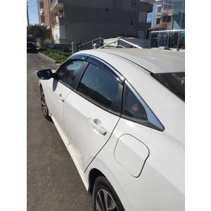 Honda civic fe1 uyumlu cam rüzgarlığı kromlu 2021+ niken