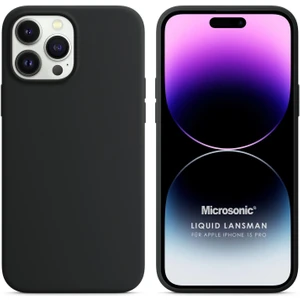Apple iPhone 15 Pro Kılıf Liquid Lansman Silikon Siyah