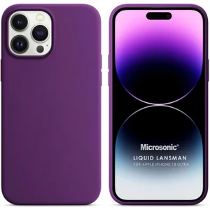 Apple iPhone 15 Pro Kılıf Liquid Lansman Silikon Mor