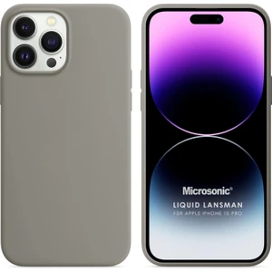 Apple iPhone 15 Pro Kılıf Liquid Lansman Silikon Gri