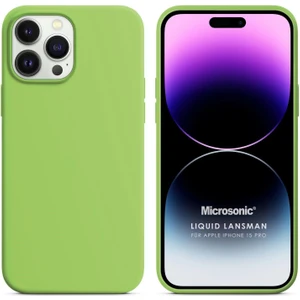 Apple iPhone 15 Pro Kılıf Liquid Lansman Silikon Açık Yeşil