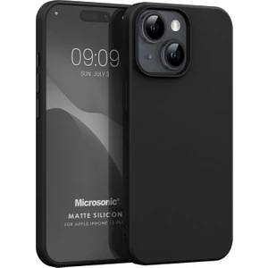Matte Silicone Apple iPhone 15 Plus Kılıf Siyah