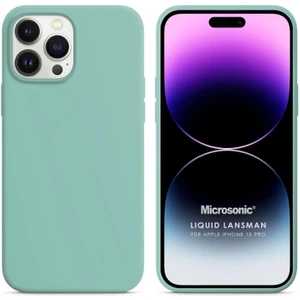Apple iPhone 15 Pro Kılıf Liquid Lansman Silikon Su Yeşili