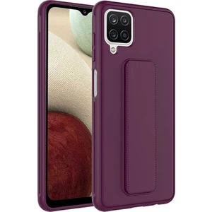 Samsung Galaxy A12 Kılıf Şık ve Stantlı QStand Premium Kapak