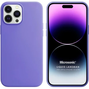 Apple iPhone 15 Pro Max Kılıf Liquid Lansman Silikon Lila