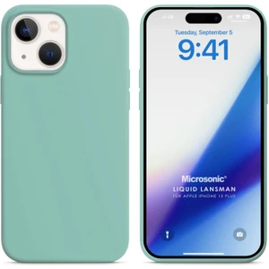 Apple iPhone 15 Plus Kılıf Liquid Lansman Silikon Su Yeşili