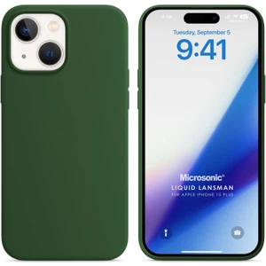 Apple iPhone 15 Plus Kılıf Liquid Lansman Silikon Koyu Yeşil