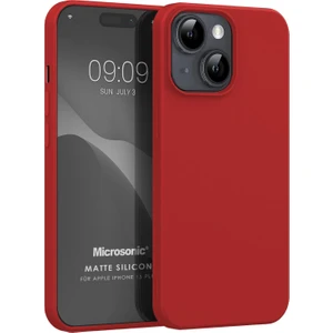 Matte Silicone Apple iPhone 15 Plus Kılıf Kırmızı