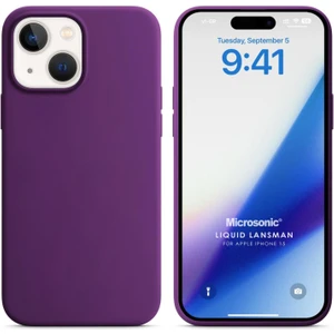 Apple iPhone 15 Kılıf Liquid Lansman Silikon Mor