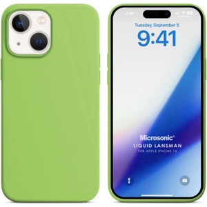 Apple iPhone 15 Kılıf Liquid Lansman Silikon Açık Yeşil