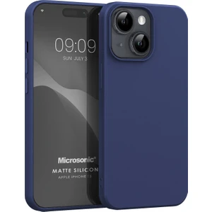 Matte Silicone Apple iPhone 15 Kılıf Lacivert