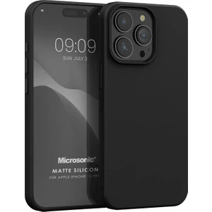 Matte Silicone Apple iPhone 15 Pro Kılıf Siyah