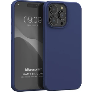 Matte Silicone Apple iPhone 15 Pro Kılıf Lacivert