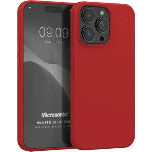 Matte Silicone Apple iPhone 15 Pro Kılıf Kırmızı