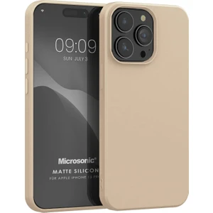 Matte Silicone Apple iPhone 15 Pro Kılıf Gold
