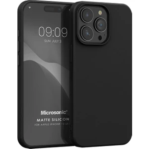 Matte Silicone Apple iPhone 15 Pro Max Kılıf Siyah