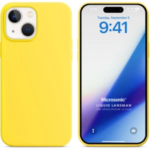 Apple iPhone 15 Plus Kılıf Liquid Lansman Silikon Sarı