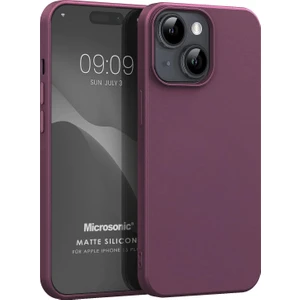 Matte Silicone Apple iPhone 15 Plus Kılıf Mor