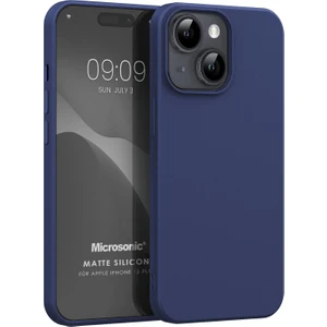 Matte Silicone Apple iPhone 15 Plus Kılıf Lacivert