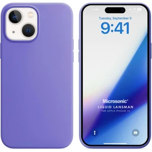 Apple iPhone 15 Kılıf Liquid Lansman Silikon Lila