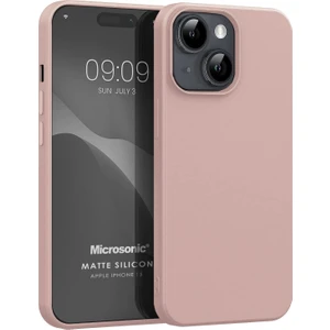 Matte Silicone Apple iPhone 15 Kılıf Rose Gold