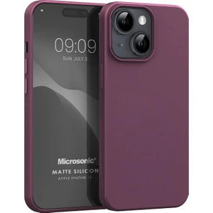 Matte Silicone Apple iPhone 15 Kılıf Mor