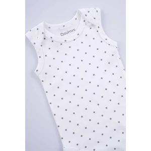 Pamuklu Bebek Çıtçıtlı Atlet Body Gri Puantiyeli