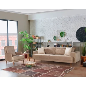Perla Sofa Nobis Yataklı Koltuk Takımı Babyface Sütlü Kahve
