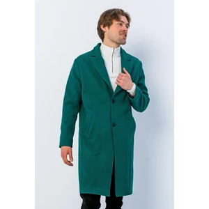 Erkek Regular Fit Düğmeli Cepli Kışlık Astarlı Klasik Uzun Kaşe Kaban