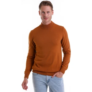 Camel Regular Fit Düz Yarım Balıkçı Yaka Triko Kazak