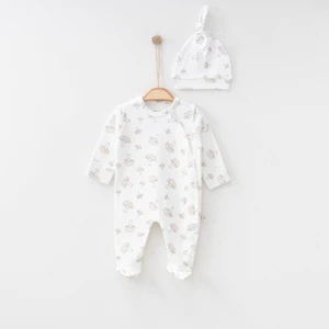 O Baby Mantar Baskılı Tulum Kız ve Erkek 0/3/6AY Patikli Bebek Tulum %100 Pamuk Uyku & Günlük Tulum