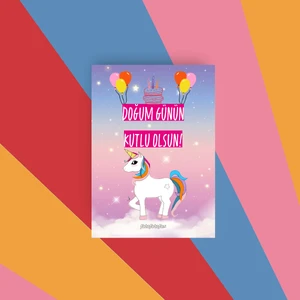 Unicornlu Doğum Günün Kutlu Olsun  Kartı Doğum Günü Tebrik Kartı