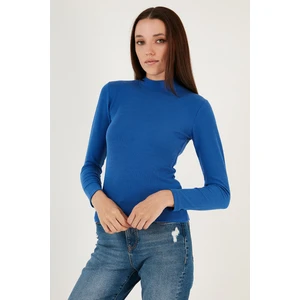 Fitilli Esnek Slim Fit Yarım Balıkçı Yaka Kazak Bayan Kazak 5865344