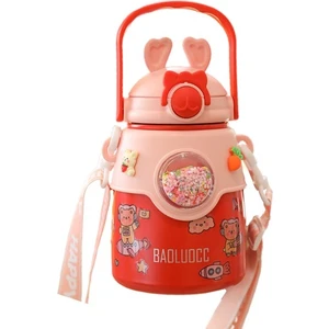 Happy Moon 850ml Çocuk Paslanmaz Çelik Taşınabilir Su Şişesi (Yurt Dışından)